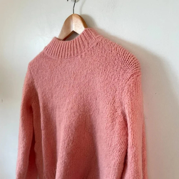 Mango Soft Knit Pullover Crop Sweater Coral Pink Size XS - Picture 4 of 6